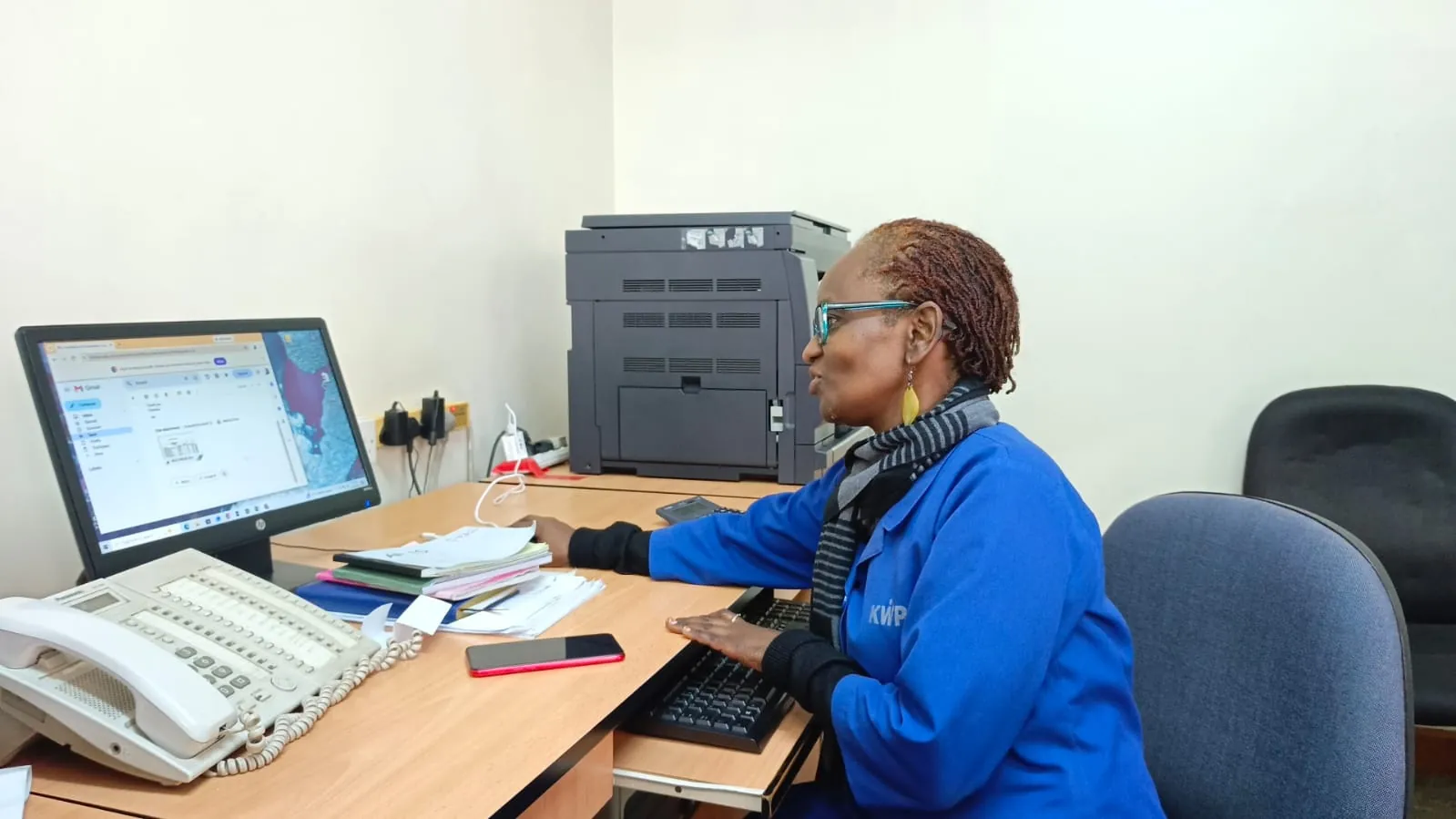 A KWPTI staff member supporting the institute from the administration office