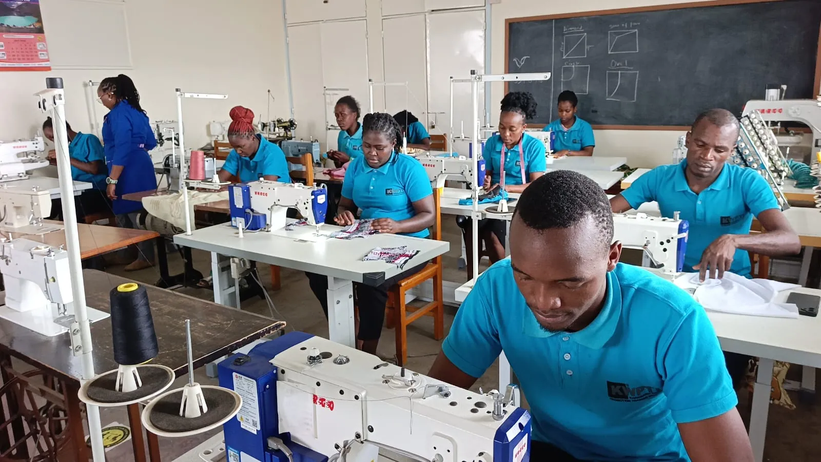 KWPTI tailoring students developing practical sewing skills