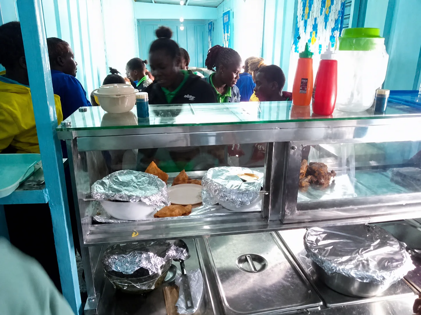 Food service counter at KWPTI Taste of Hope Restaurant